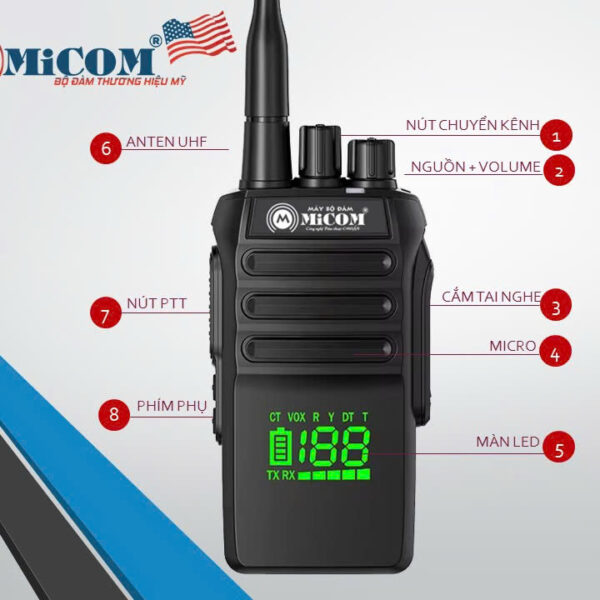 Bộ đàm MiCOM JP-F4000-IP68 thương hiệu Mỹ